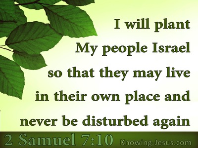 2 Samuel 7:10 He Will Plant Israel In Their Own Land (green)